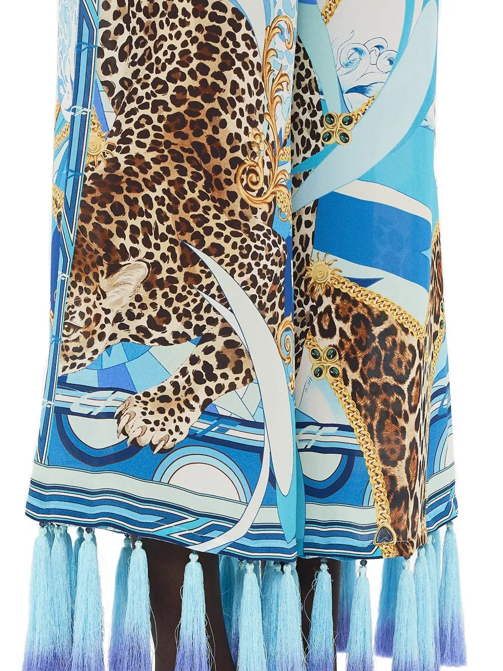 Camilla Cropped broek met kwastje Blauw