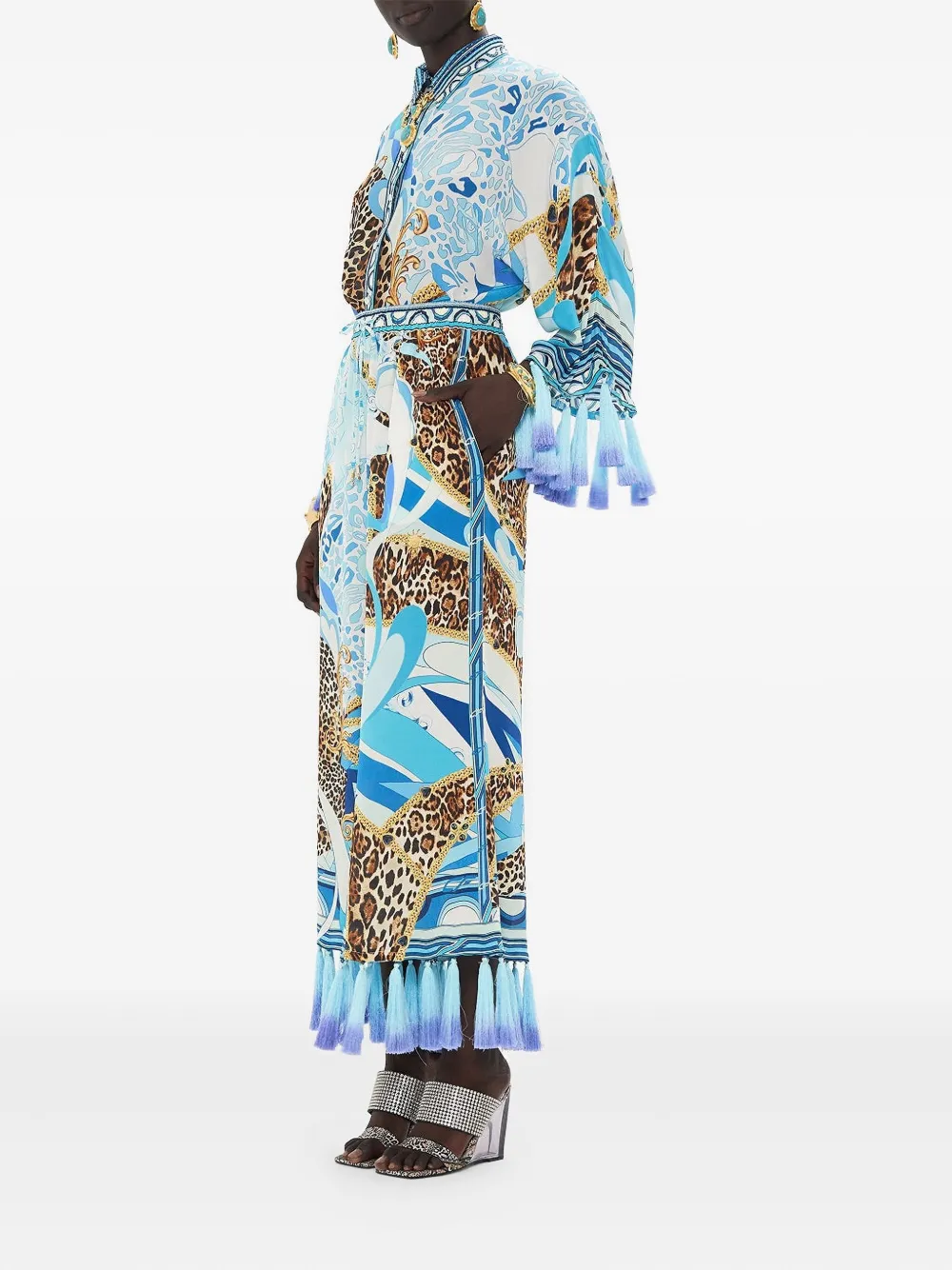 Camilla Cropped broek met kwastje Blauw