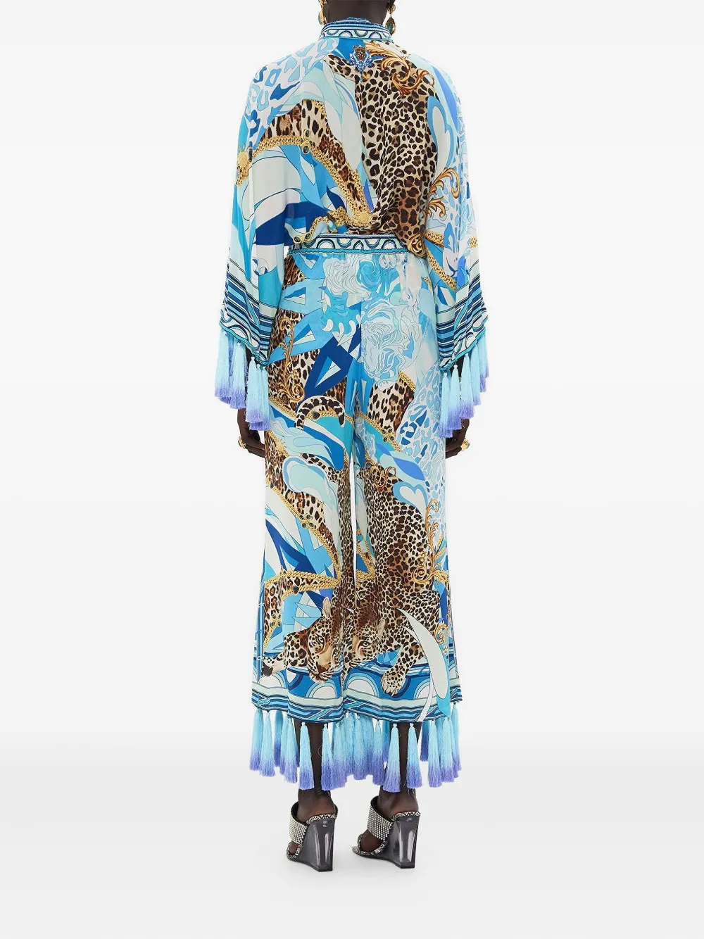 Camilla Cropped broek met kwastje Blauw