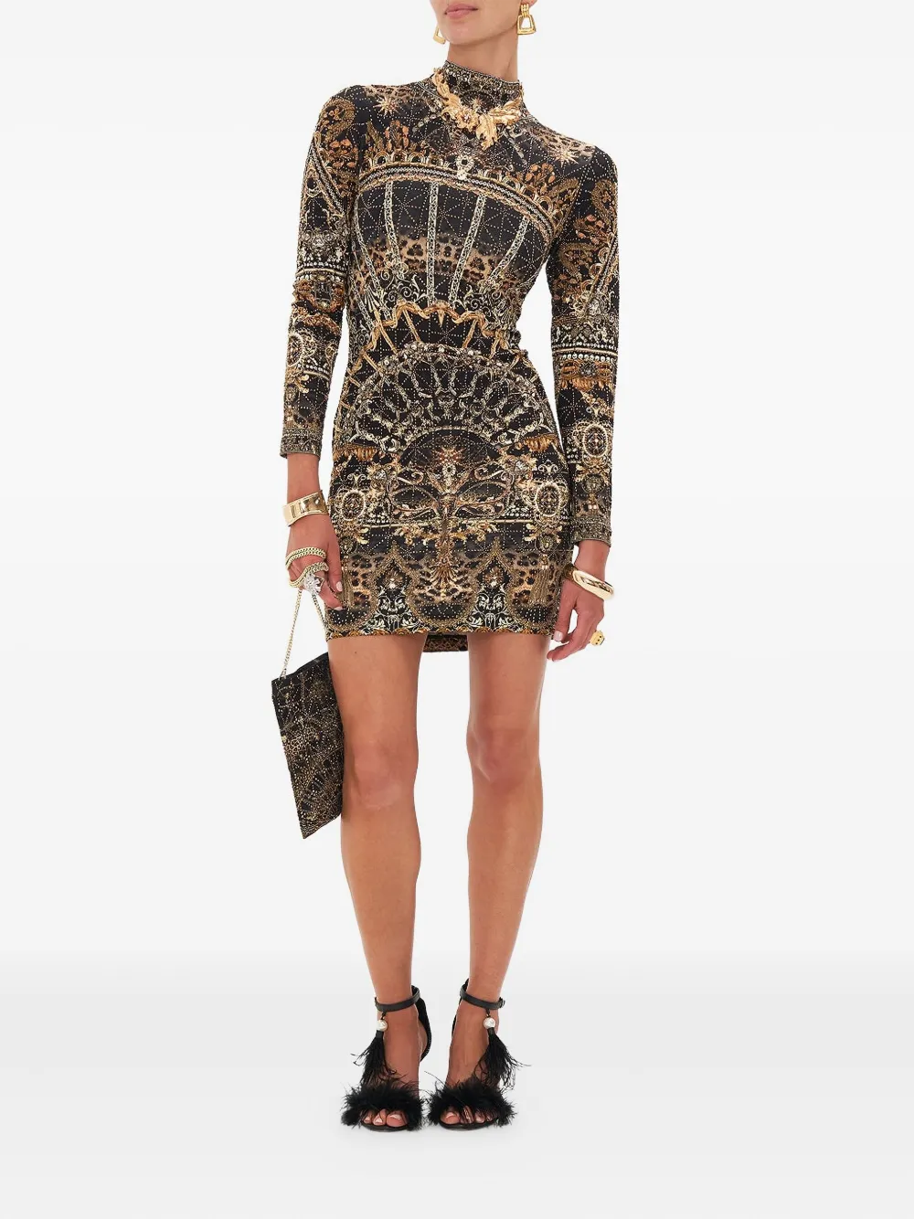 Camilla Masked Moonlight knitted mini dress - Zwart