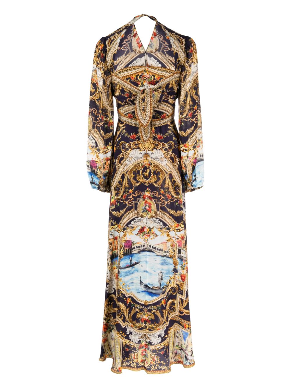 Camilla Venice Vignette-print silk maxi dress - Multicolour