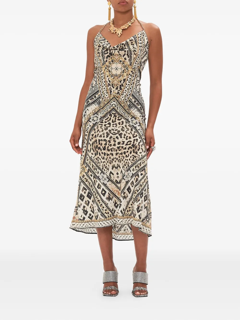 Camilla Mosaic Muse midi dress - Beige
