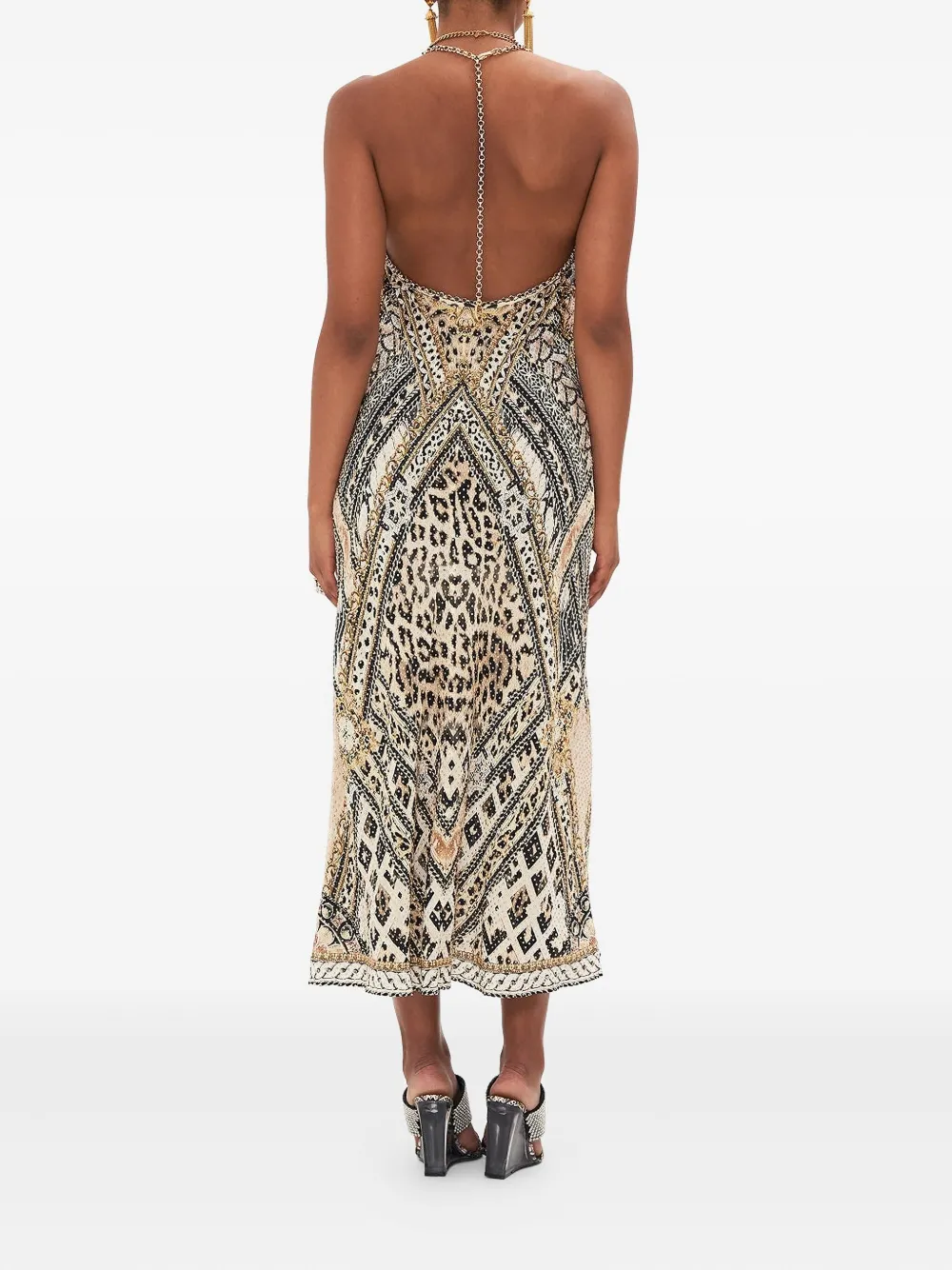 Camilla Mosaic Muse midi-jurk Beige