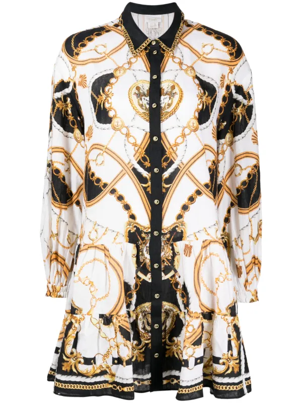 Camilla Graphic-print Linen Dress in Multicolour