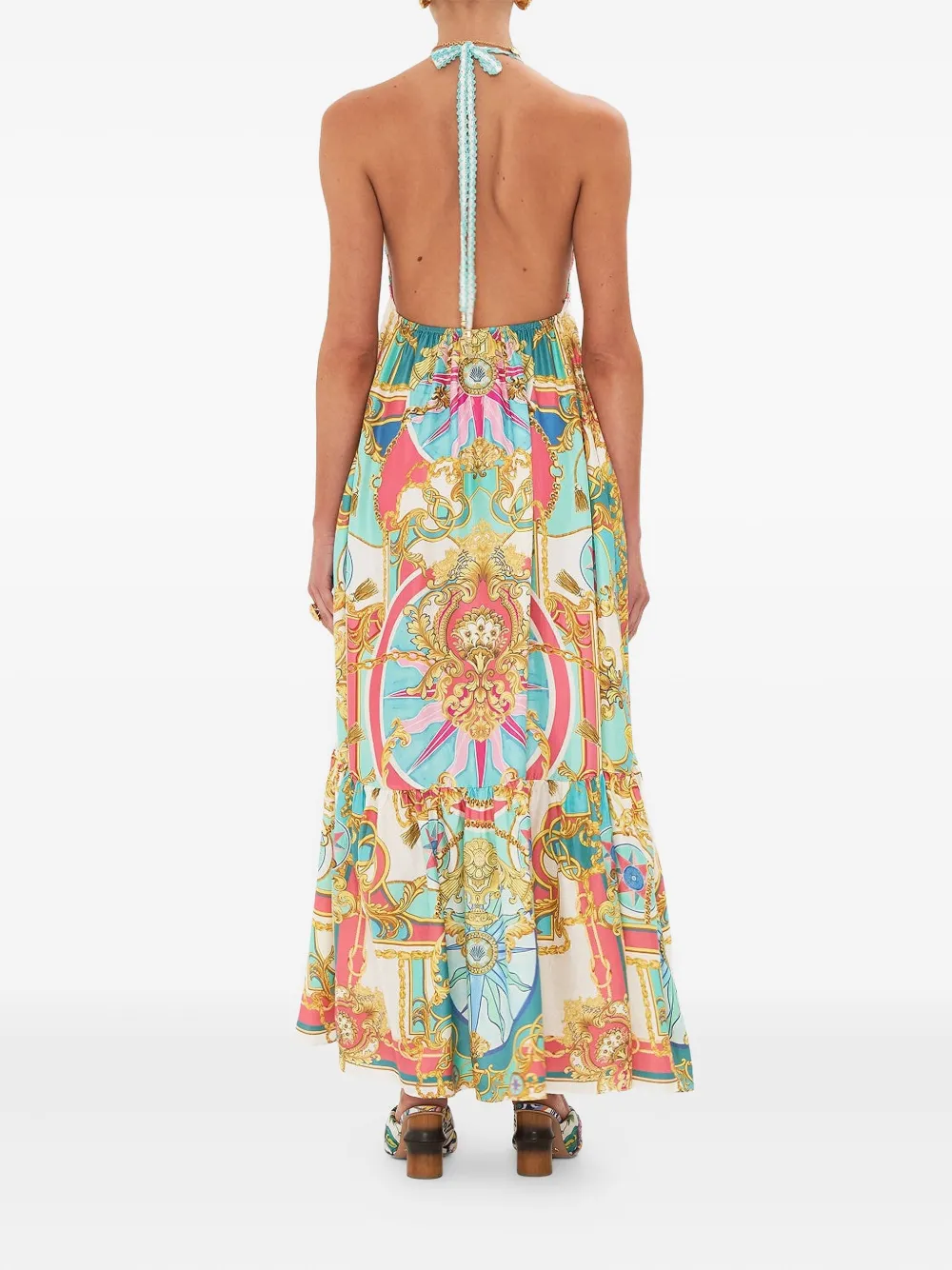 Camilla Maxi-jurk met gehaakt detail Blauw