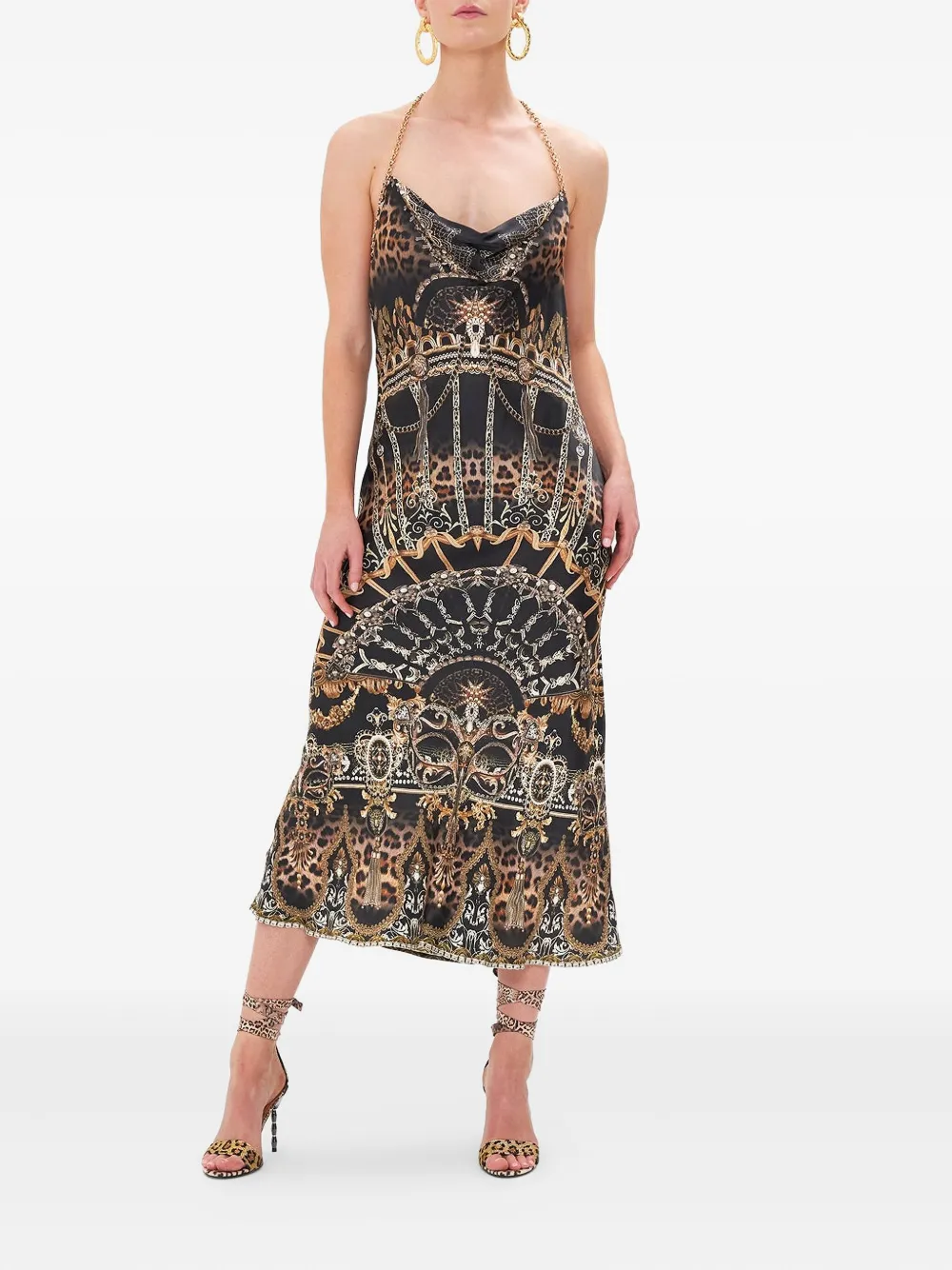 Camilla Masked Moonlight midi dress - Zwart
