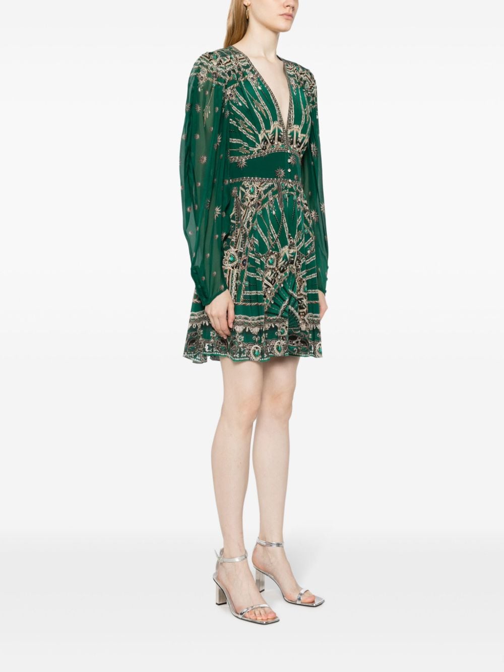 Shop Camilla Graphic-print Silk Minidress In Multicolour