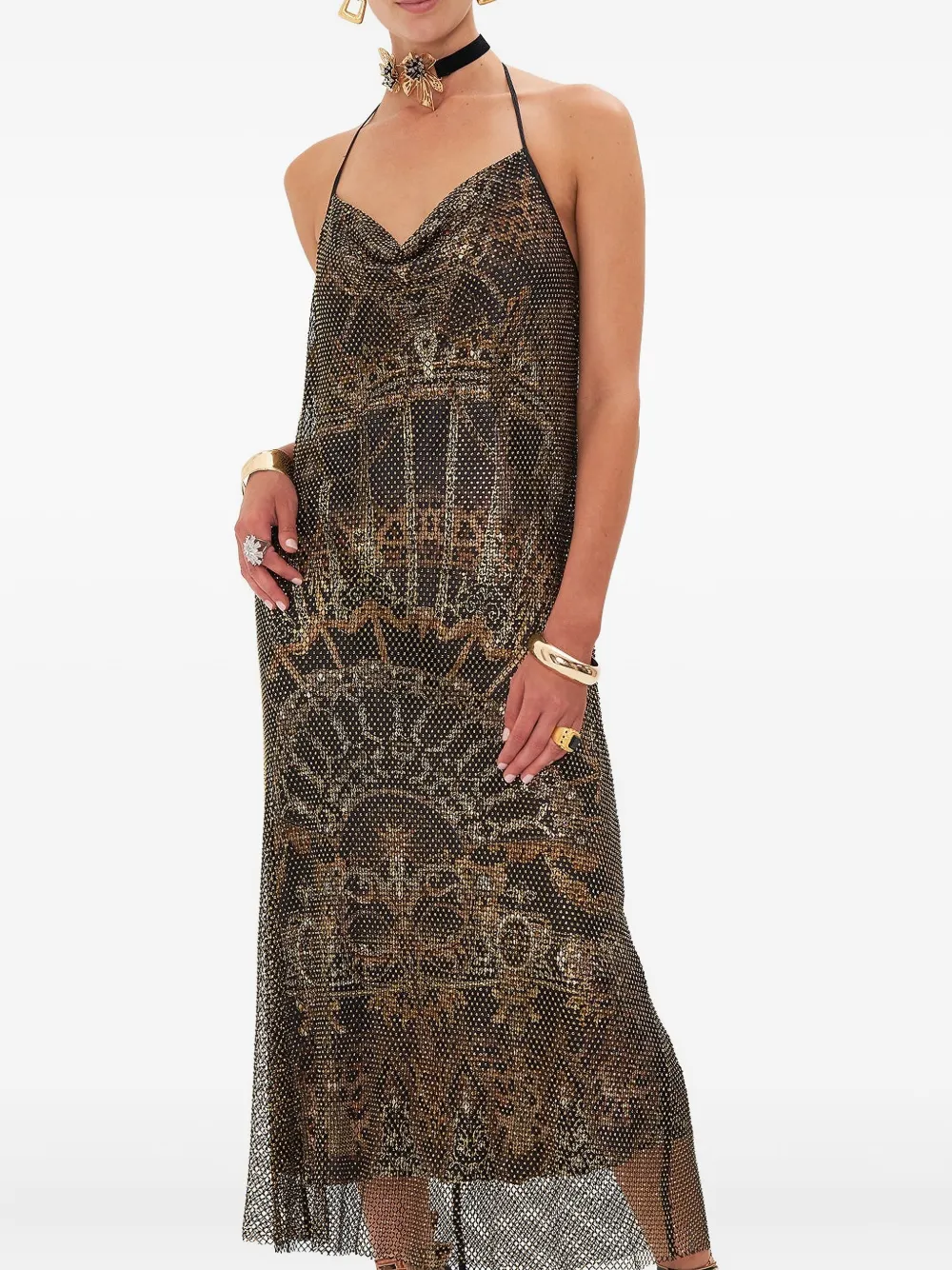 Camilla Masked Moonlight midi-jurk Beige