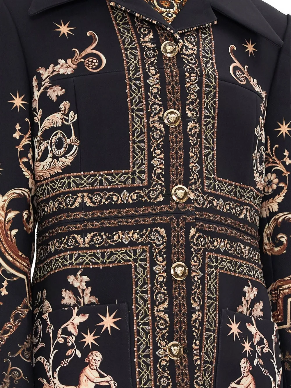 Camilla Jas met knopen aan de voorkant Zwart