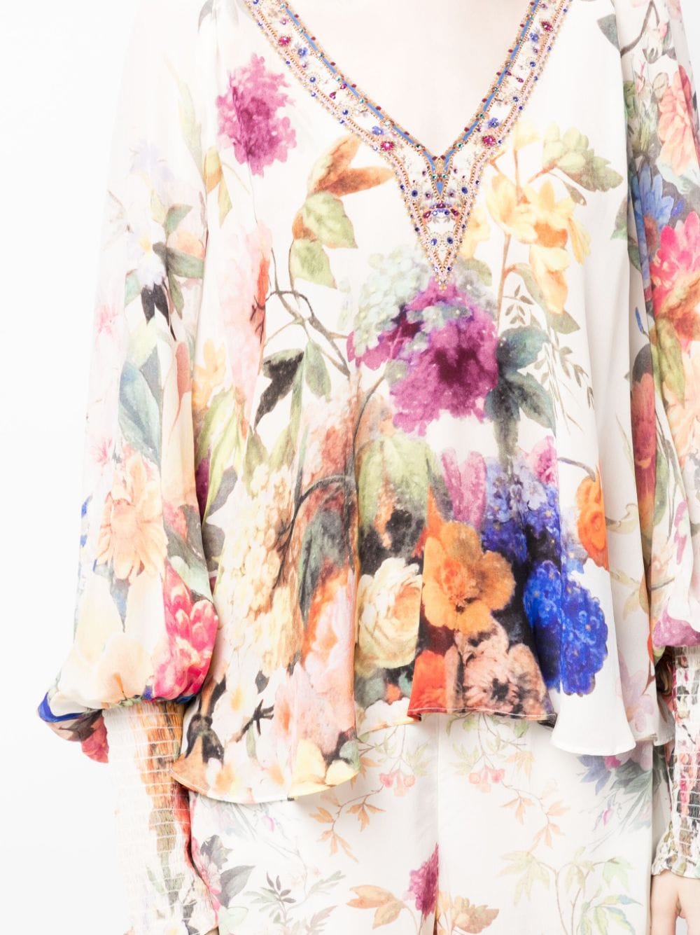 Shop Camilla Friends With Frescos Silk Blouse In Mehrfarbig