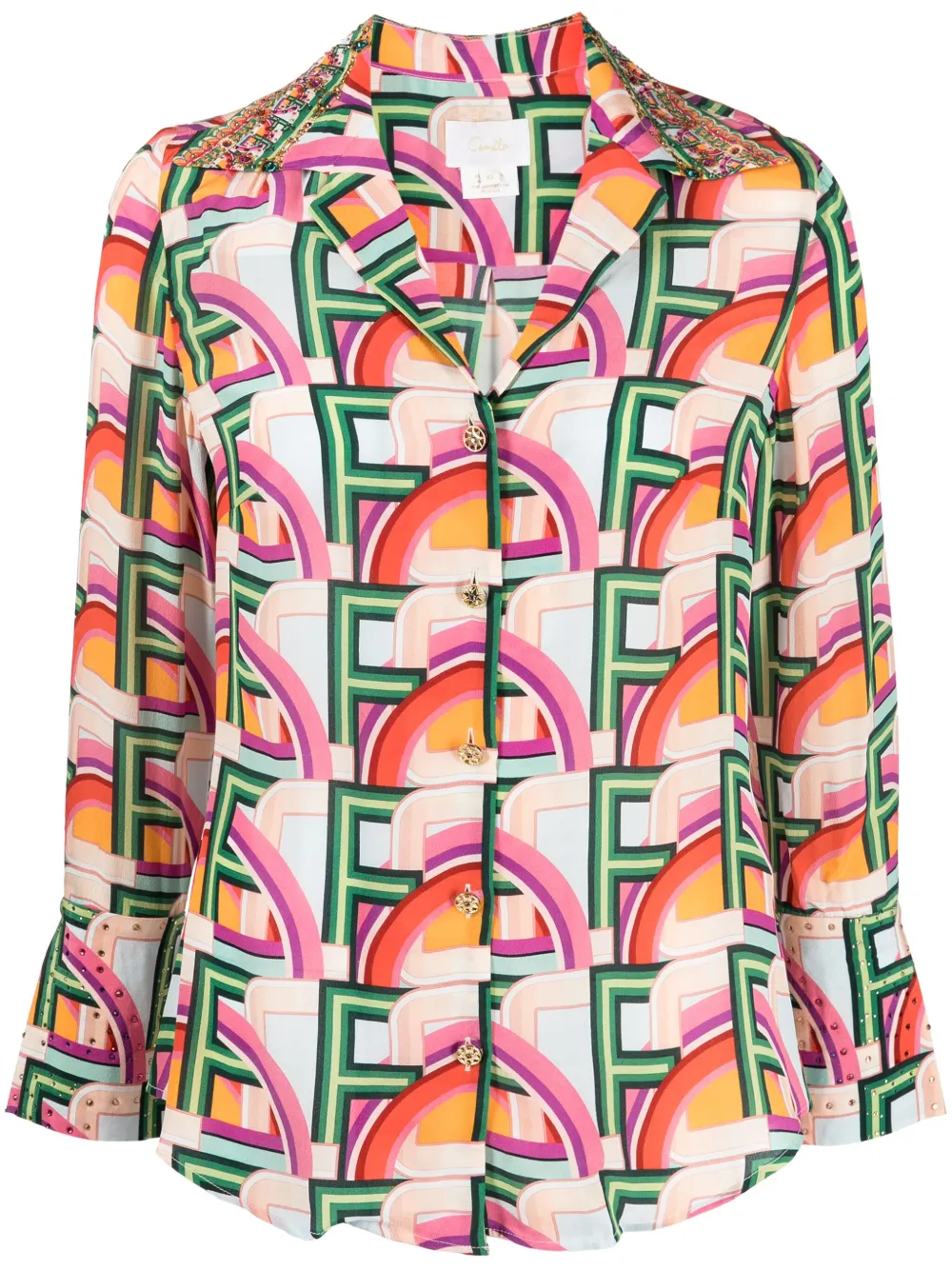 Camilla An Italian Welcome silk pajama shirt - Multicolour