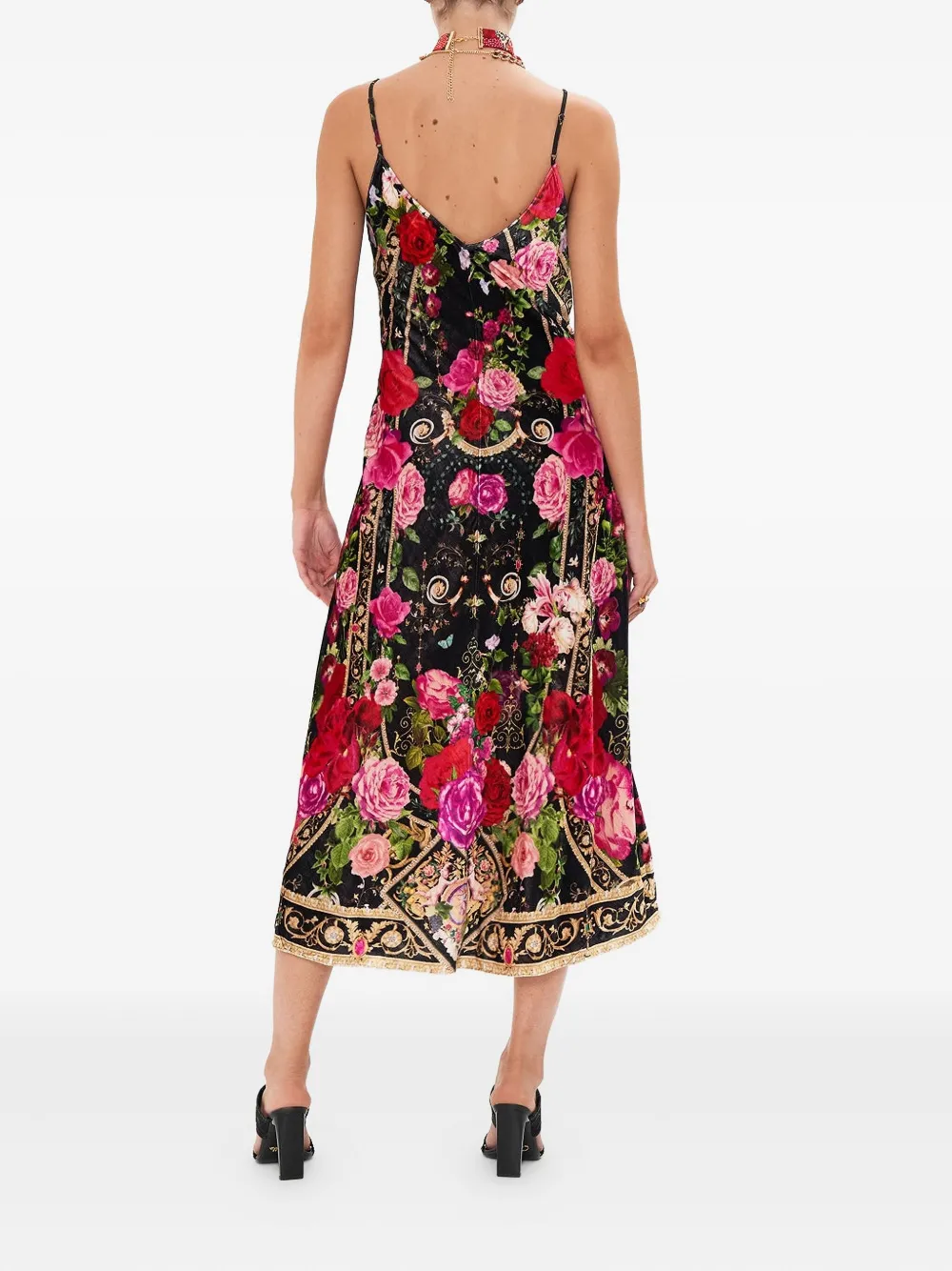 Camilla Mouwloze midi-jurk Zwart