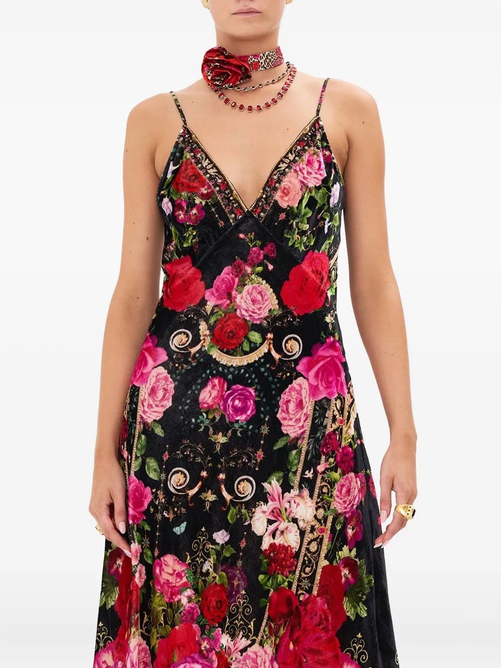 Camilla Mouwloze midi-jurk Zwart