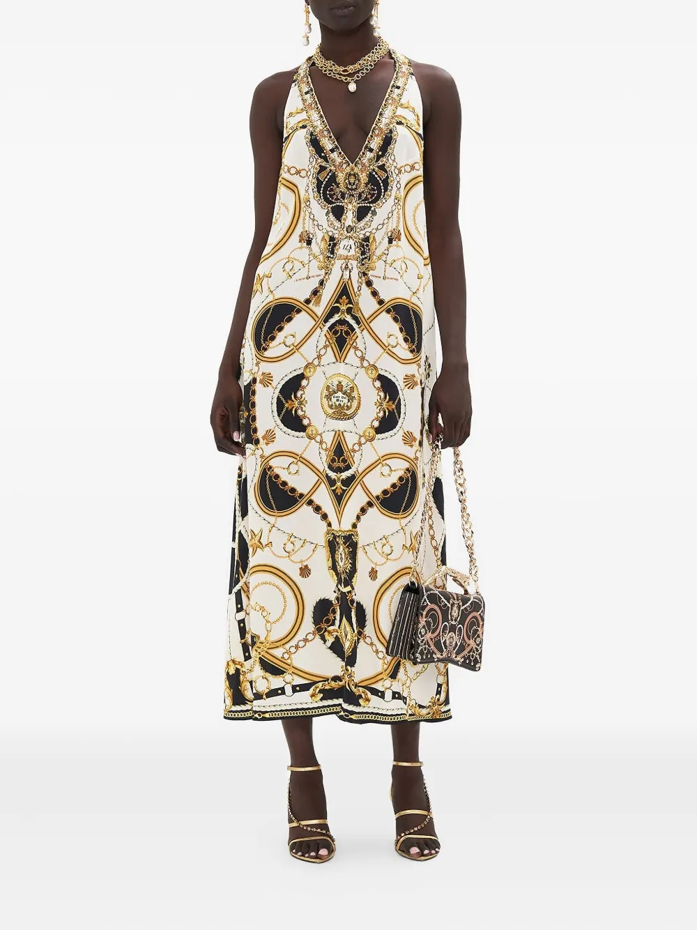 Camilla racerback midi dress - Wit