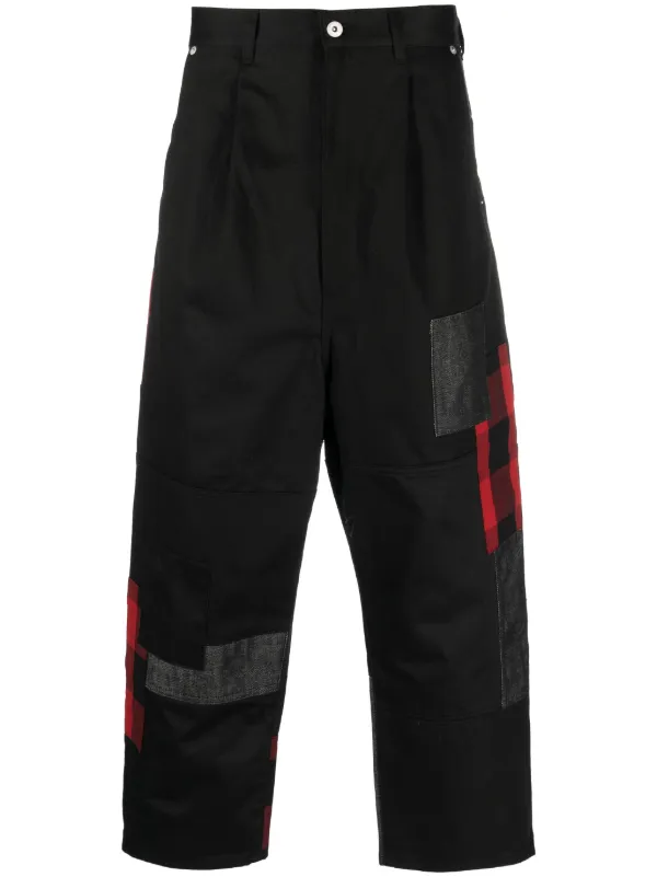 Comme Des Garçons Homme Patchwork high-rise Cropped Jeans | Black 