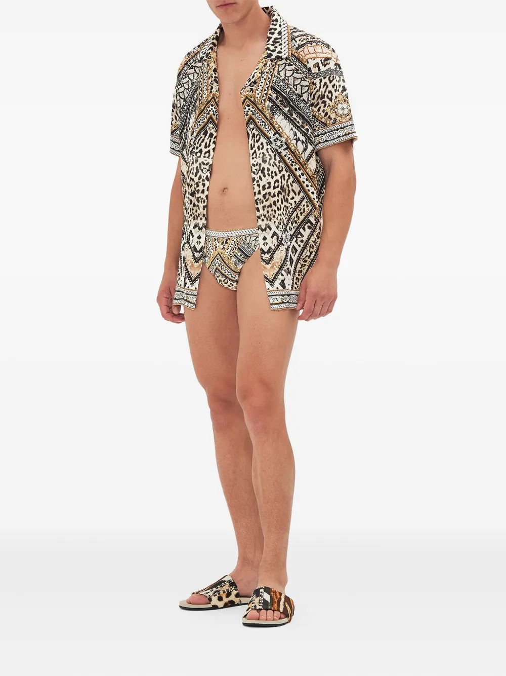 Camilla Zwembroek met Mosaic Muse-print Grijs