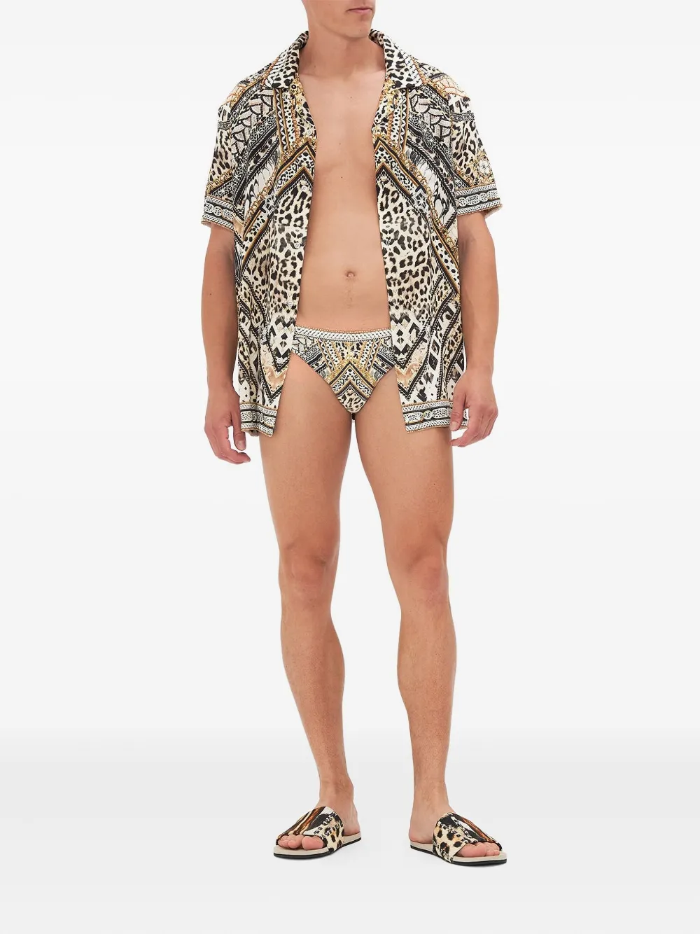 Camilla Zwembroek met Mosaic Muse-print Grijs