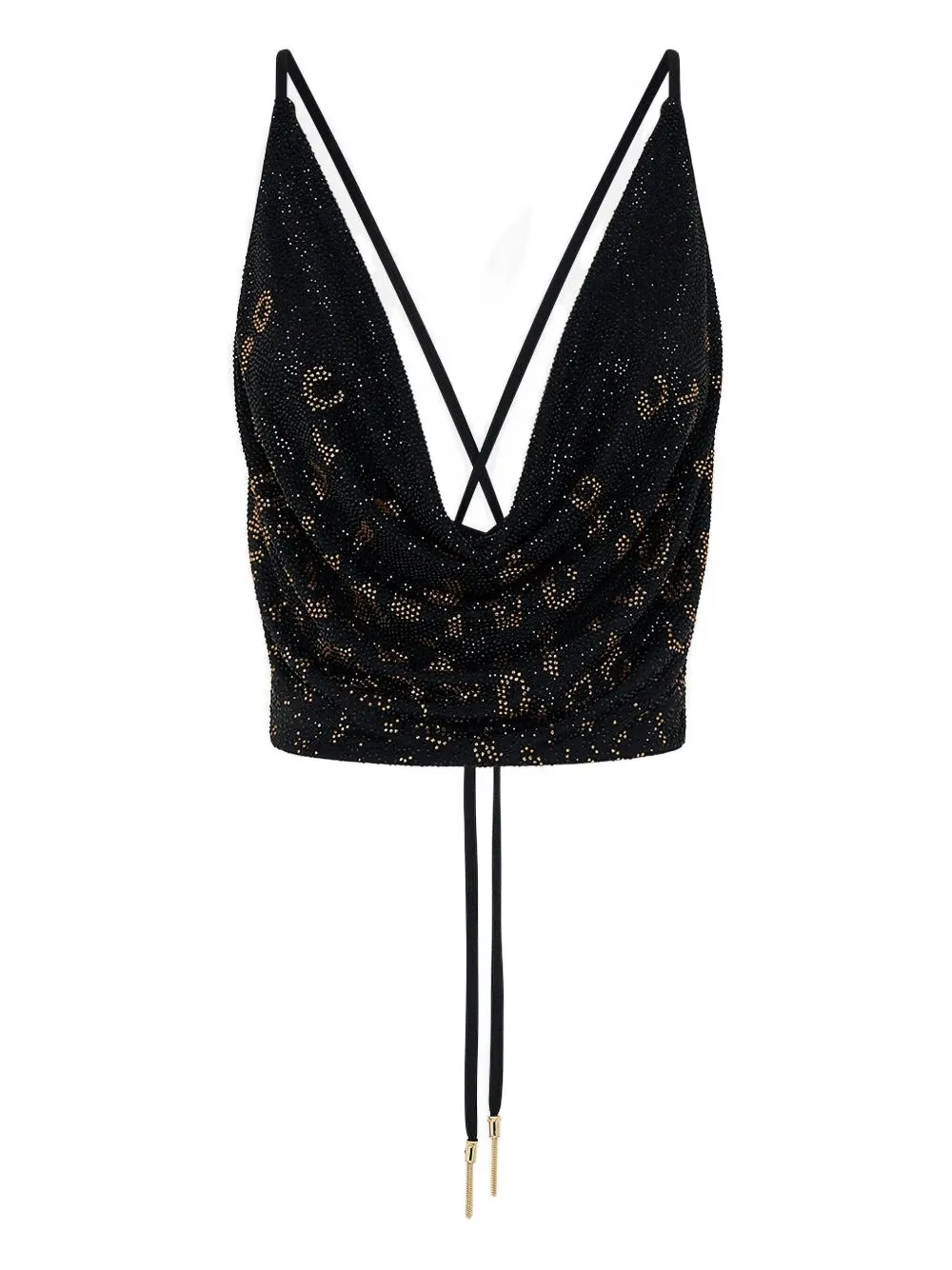 Camilla Mosaic Muse cowl-neck tank top - Nero