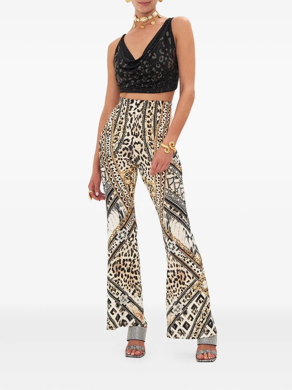 Camilla Mosaic Muse tanktop met col Zwart