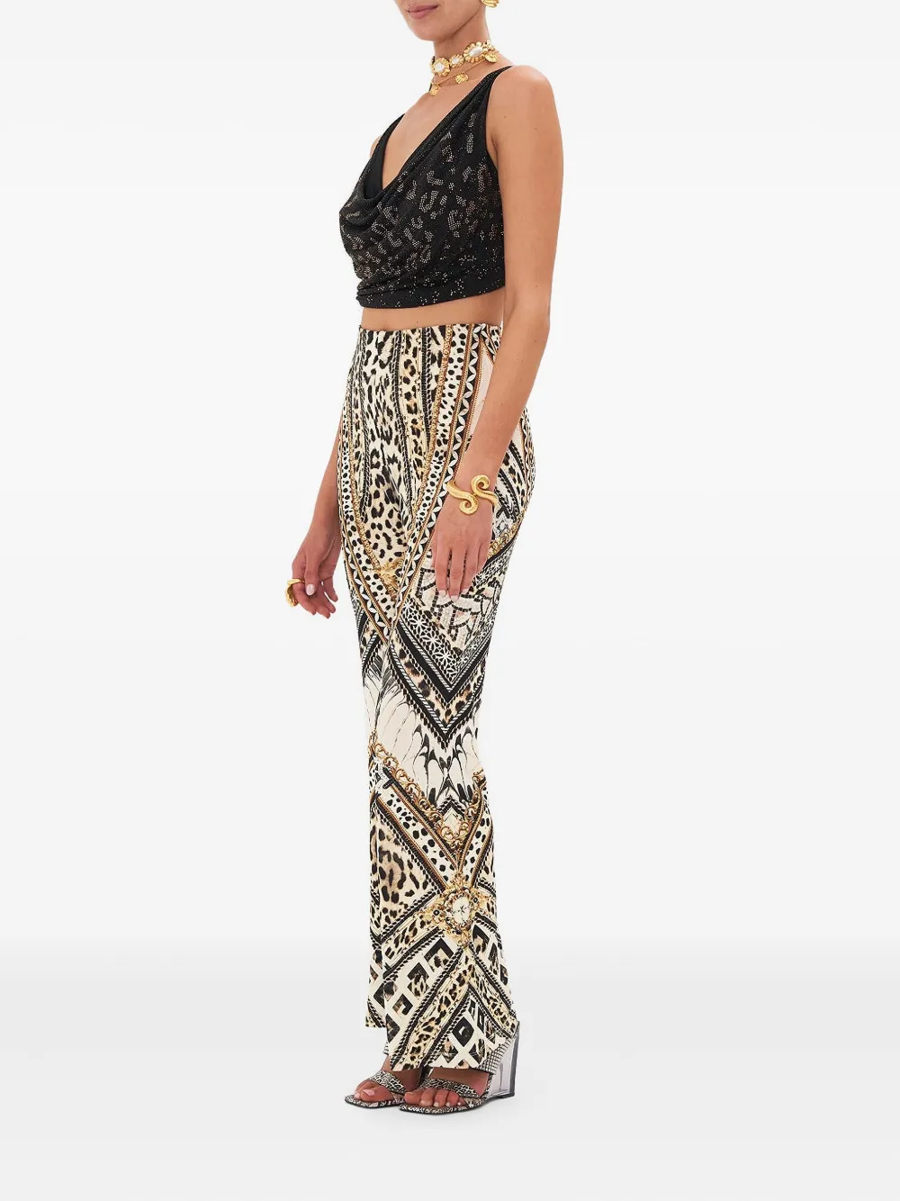 Camilla Mosaic Muse tanktop met col Zwart