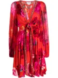 Camilla floral silk wrap minidress - Multicolour