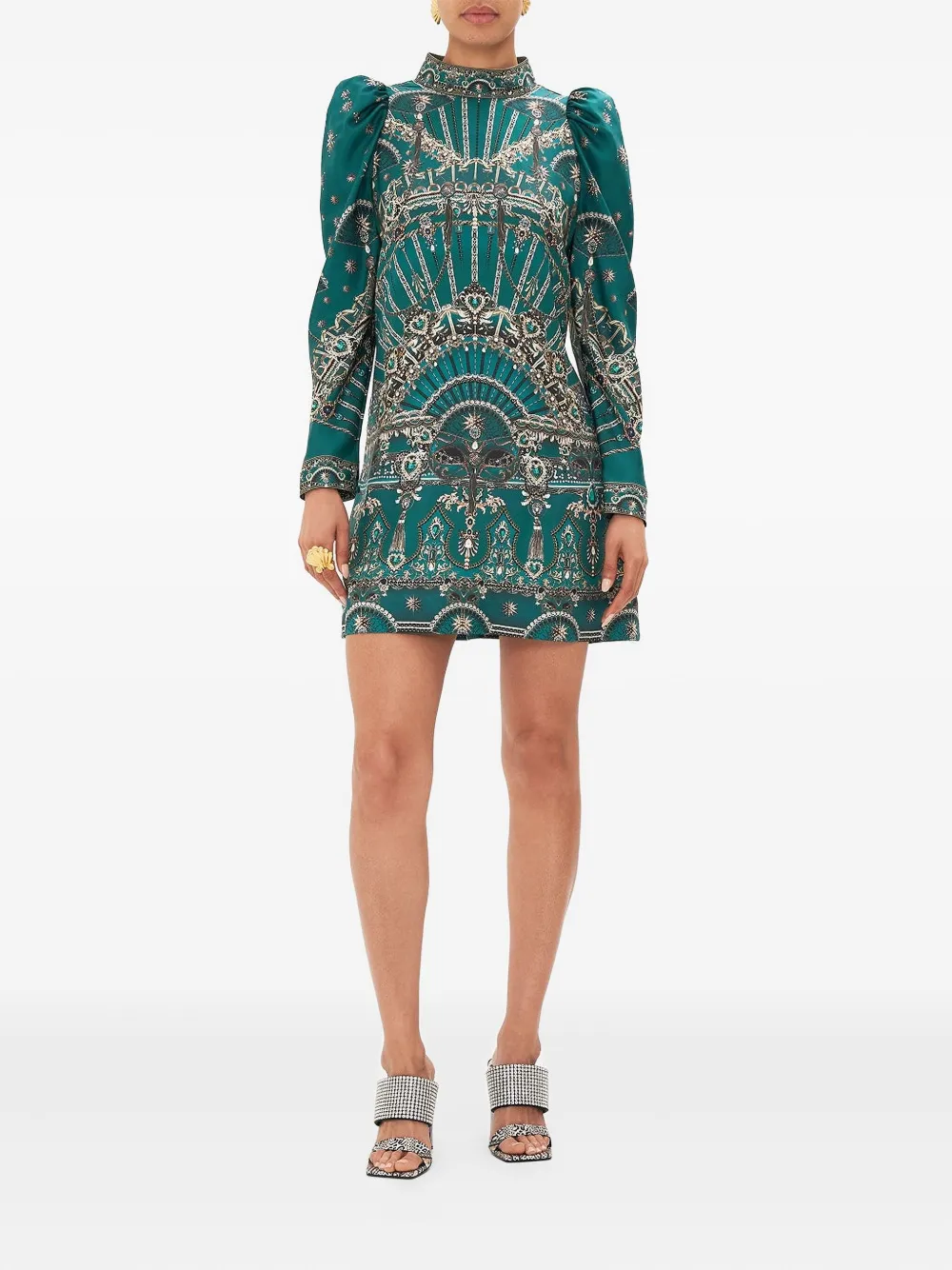 Camilla A Venice Veil mini dress - Groen