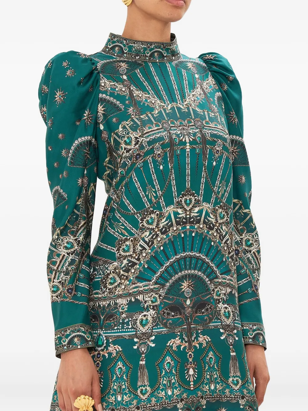 Camilla A Venice Veil mini-jurk Groen