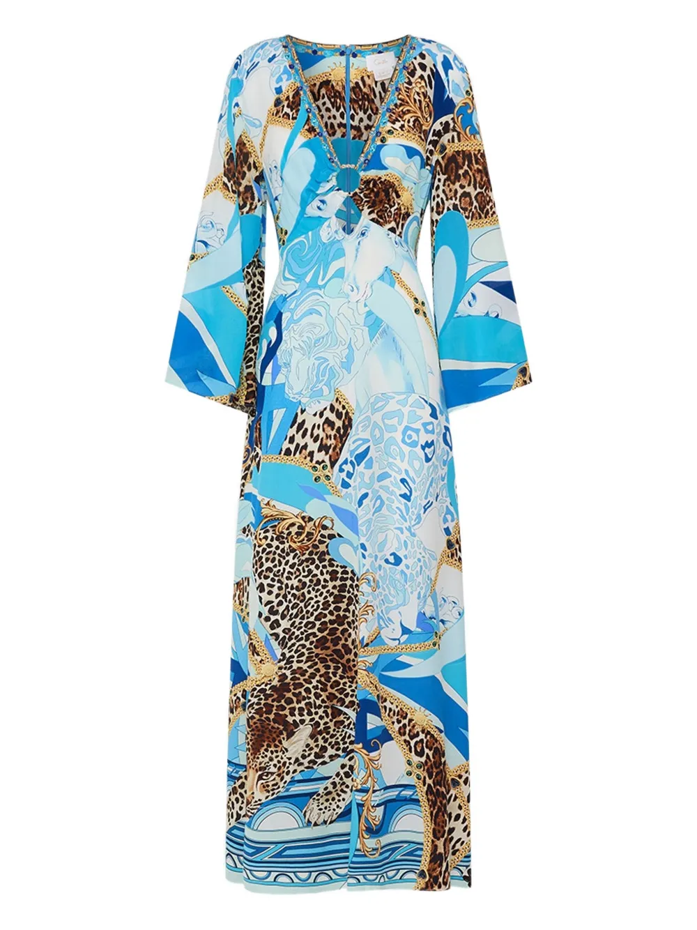 Camilla Hardware Bias maxi dress - ブルー Camilla Hardware Bias maxi dress - ブルー