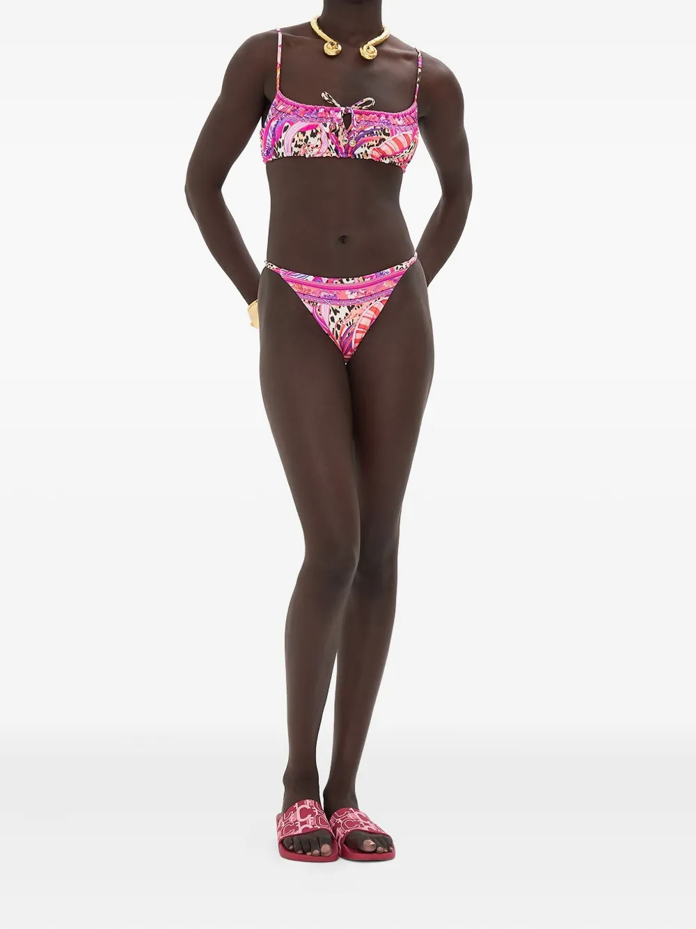 Camilla Bikinitop met abstracte print Roze