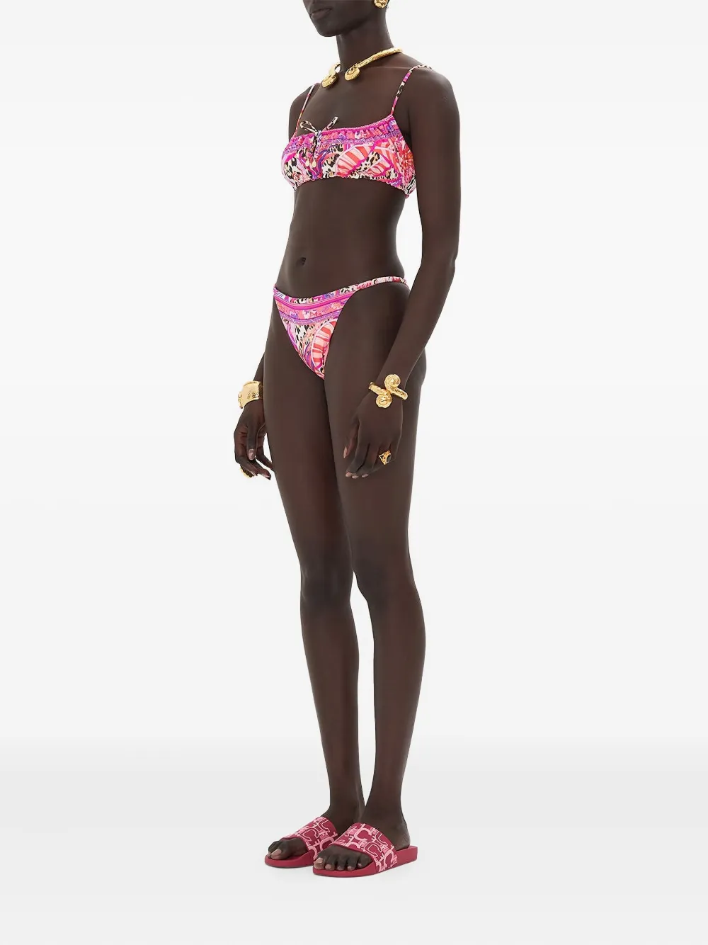 Camilla Bikinitop met abstracte print Roze
