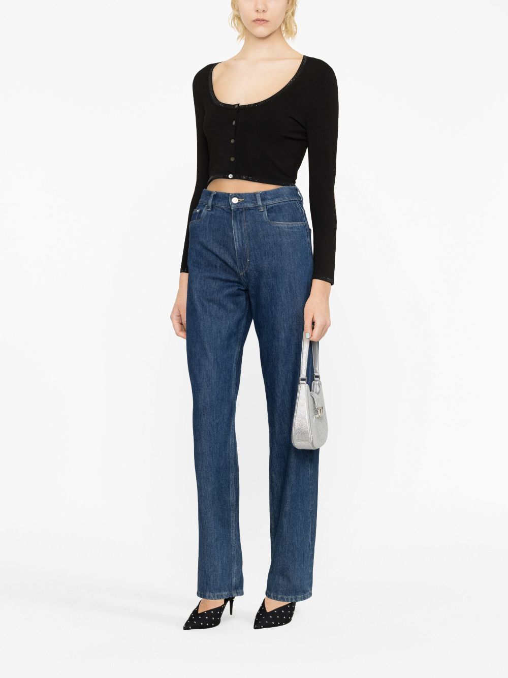 Alexander Wang logo-trim cropped cardigan Women