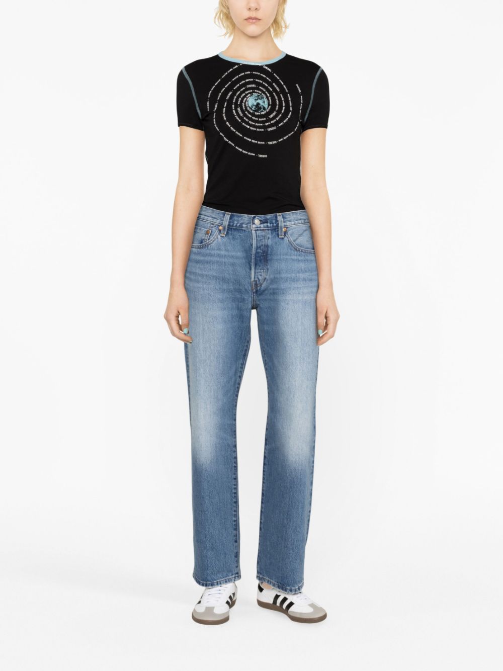 Levi's high-waisted straight-leg jeans - Blauw