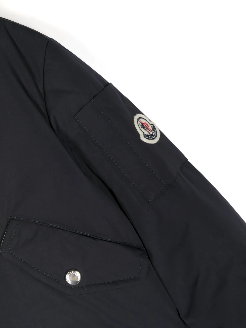 Moncler coat with big badge best sale