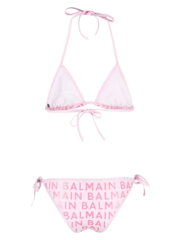 Balmain logo-print Bikini Set | Pink | FARFETCH