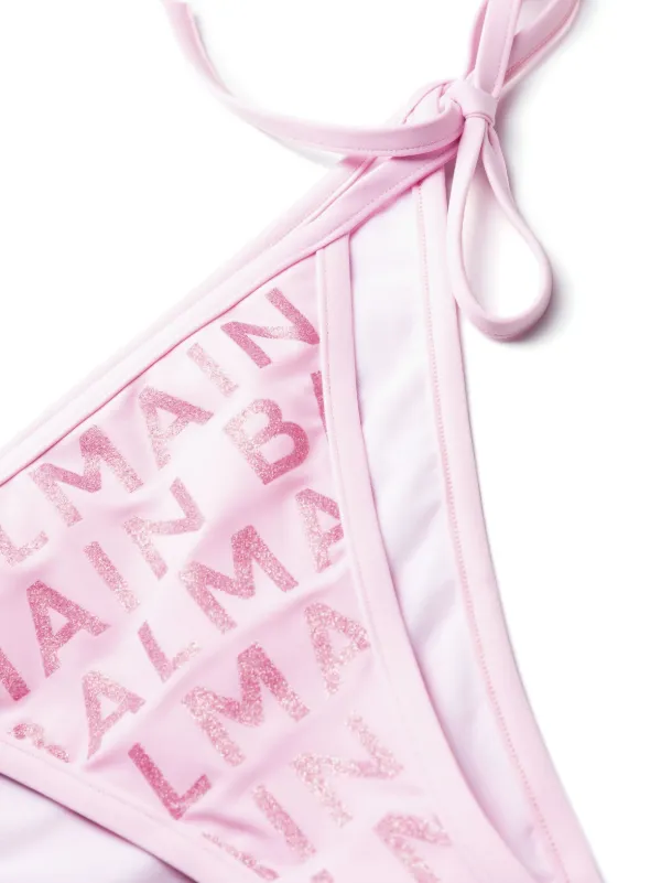 BALMAIN ロコフリント二点ヒキニセット BKB901590 013 Balmain logo-print Bikini Set | Pink | FARFETCH