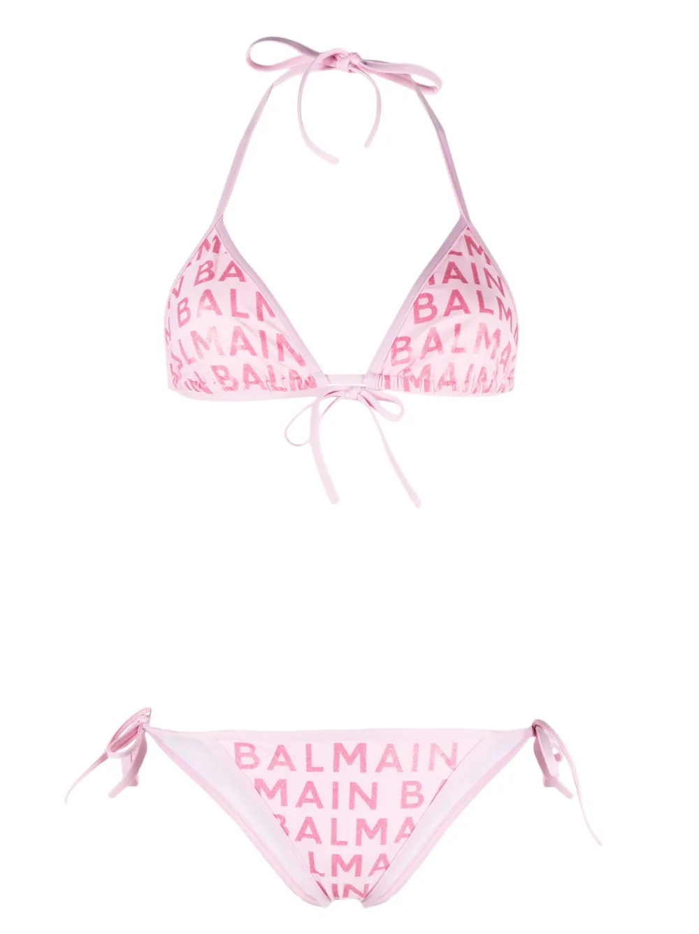 logo-print bikini set