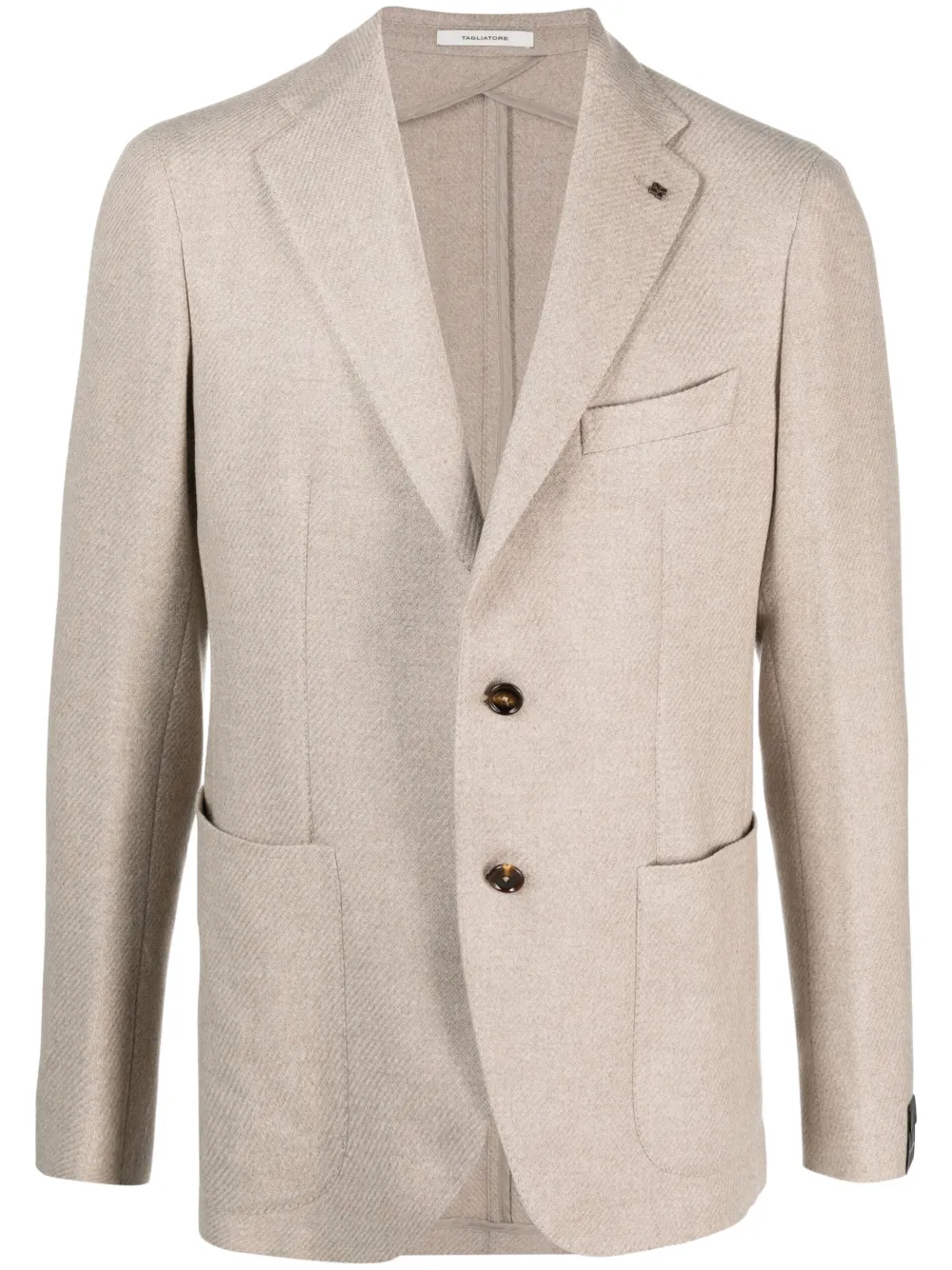 single-breasted virgin wool-blend blazer