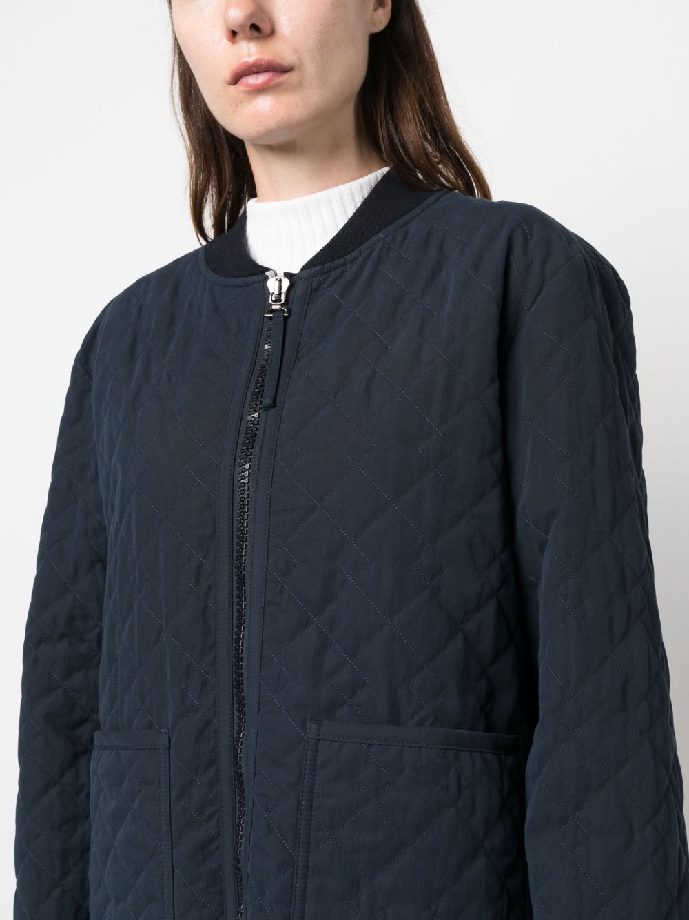 Shop Apc Elea Quilted Jacket In Blue