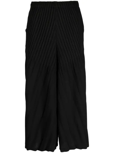 Issey Miyake - pleated wide-leg cropped trousers