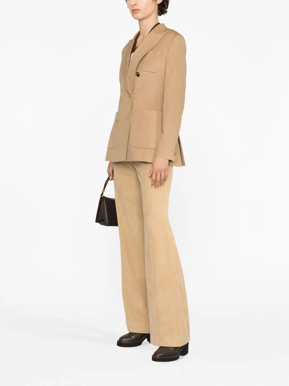Max Mara Blazer met dubbele rij knopen Beige