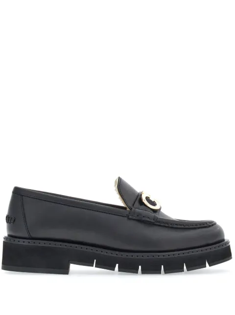 Ferragamo Gancini-buckle leather loafers