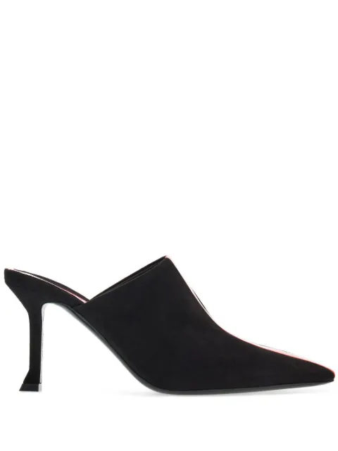Ferragamo 85mm stripe-detail suede mules
