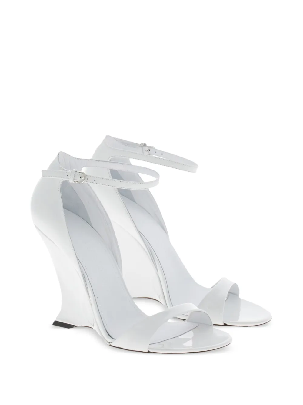 Ferragamo Sandalen met hoge sleehak Wit