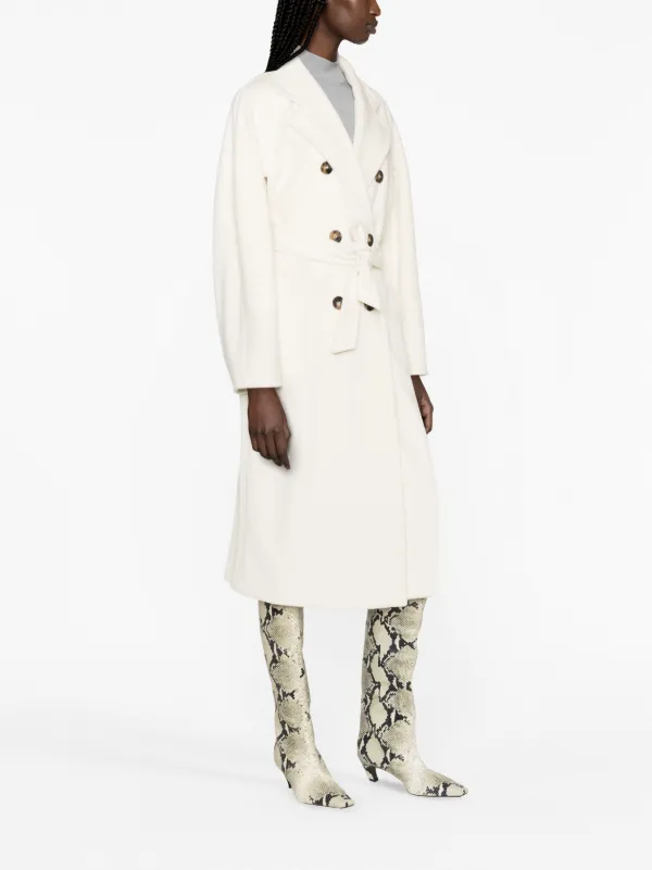 Max Mara Belted double-breasted Coat | White | FARFETCH