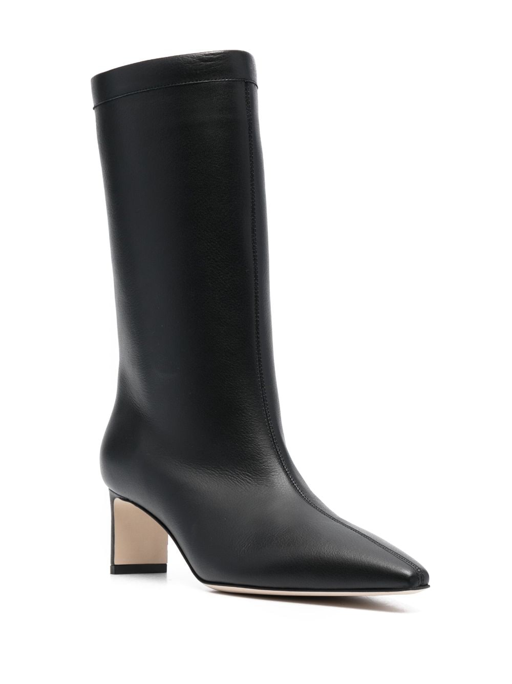 Shop Fabiana Filippi 55mm Pointed-toe Leather Boots In Black