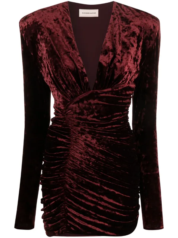 Alexandre Vauthier Ruched Velvet Minidress Farfetch