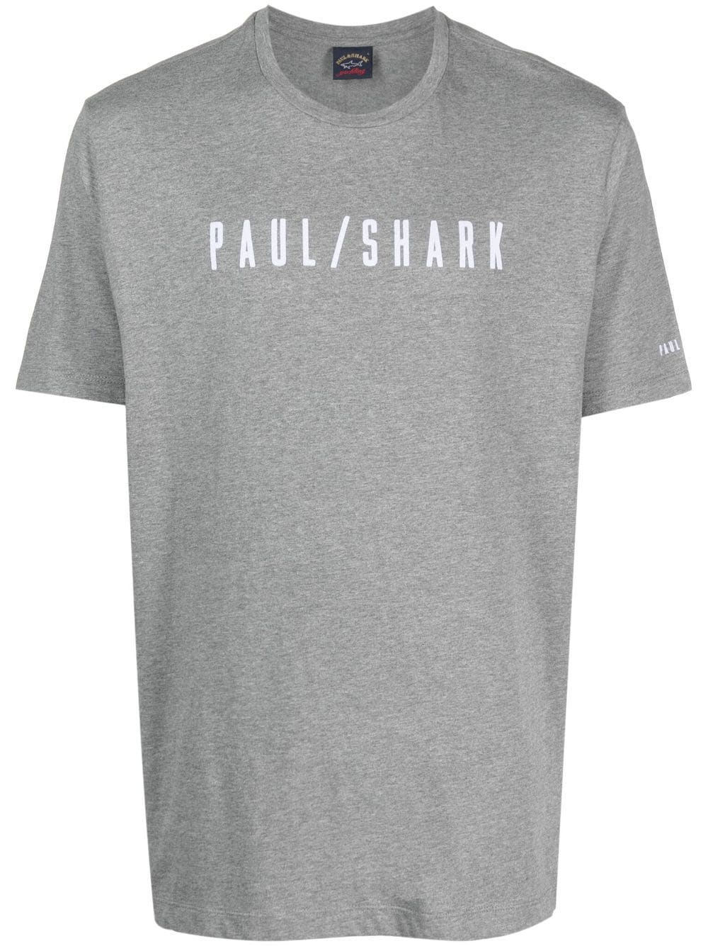 Shop Paul & Shark Logo-print Cotton T-shirt In Grey