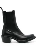 Moma pointed-toe ankle leather boots - Black