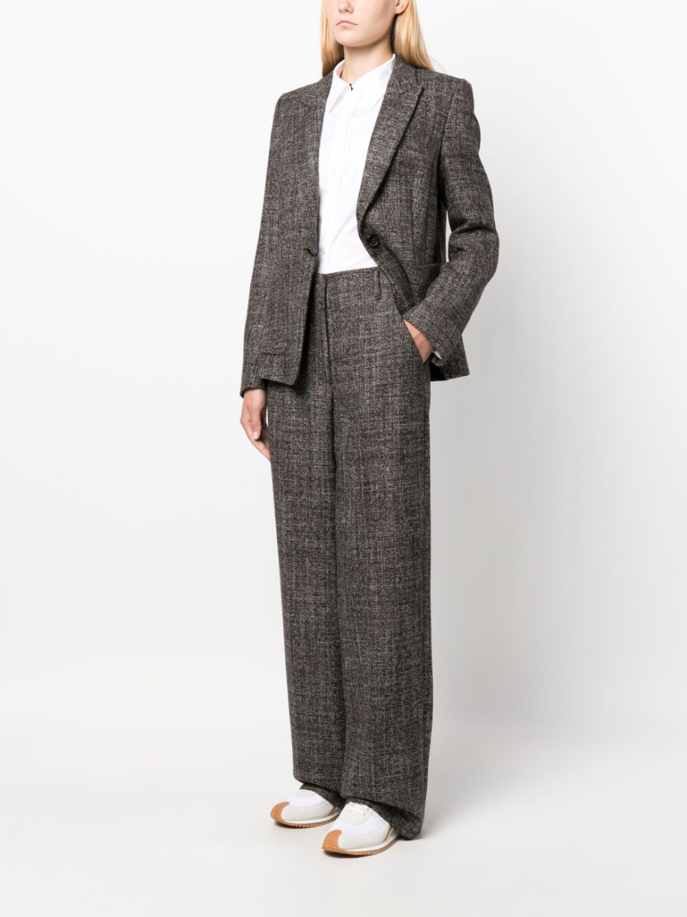 Luisa Cerano single-breasted wool blazer - Bruin