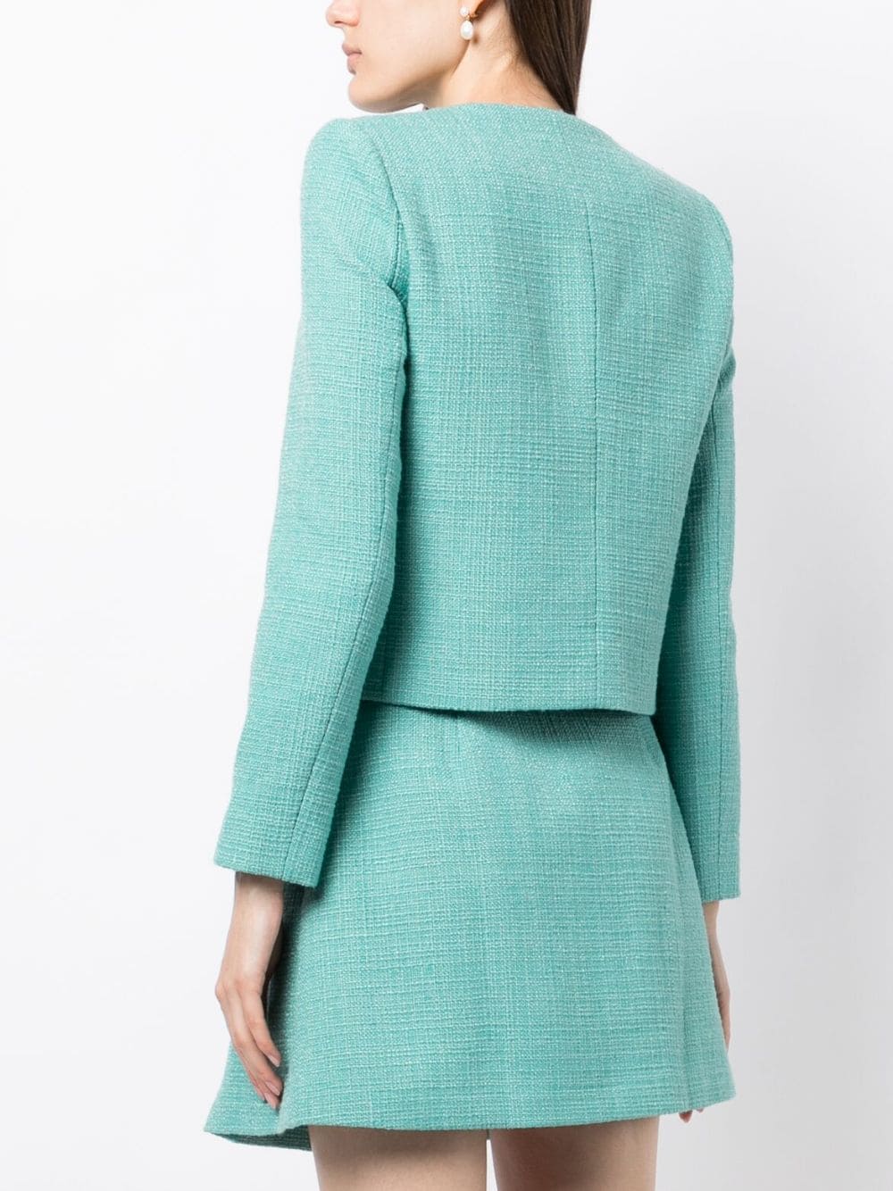 Shop We Are Kindred Winona Double-breasted Tweed Jacket In Green